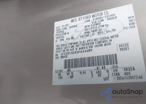 2005 Ford Ranger Edge/Xl/Xlt from USA, damaged, VIN 1FTZR15EX5PA54489